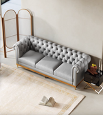 Abbado Chesterfield Three Seater Sofa, Real Leather
