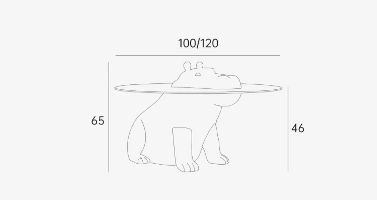Hippo Side Table, Glass