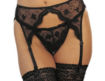 Shirley of Hollywood Plus Size Crotchless Thong Panty Black