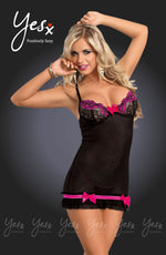 YesX Lingerie Dress Rose/Black