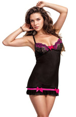 YesX Lingerie Dress Rose/Black