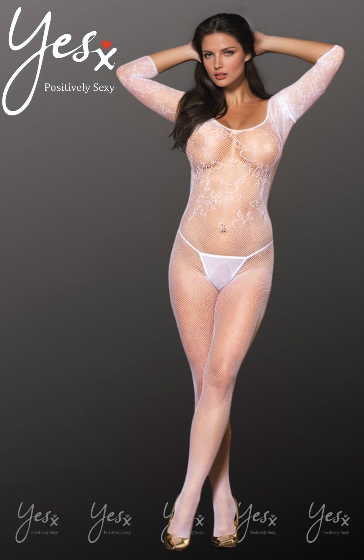 YesX Bodystocking One Size White