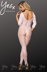 YesX Bodystocking One Size White