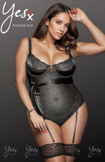 YesX Plus Size Bodysuit Black