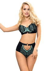 YesX Bra Brief Lingerie Set Black & Blue