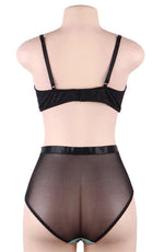 YesX Bra Brief Lingerie Set Black & Blue