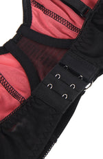 YesX Lace Bra & Panties Two Piece Lingerie Set Black & Pink