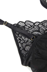 YesX Babydoll & Blindfold Red Satin & Black Lace