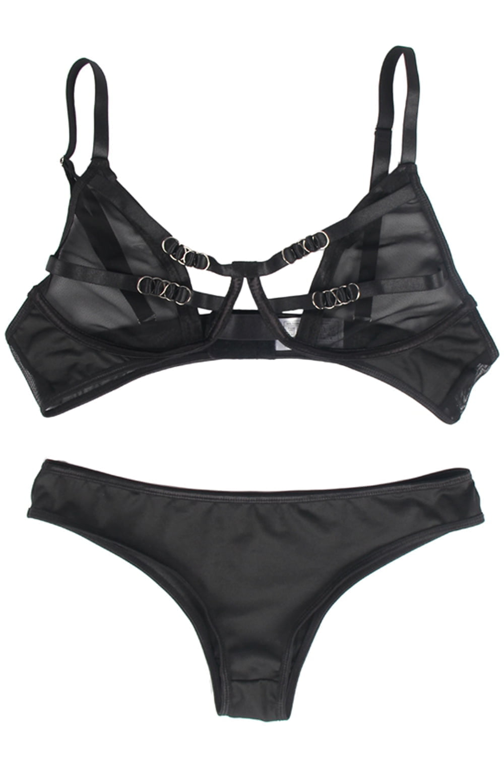 YesX Bra Lingerie Set Black