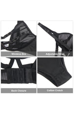 YesX Bra Lingerie Set Black