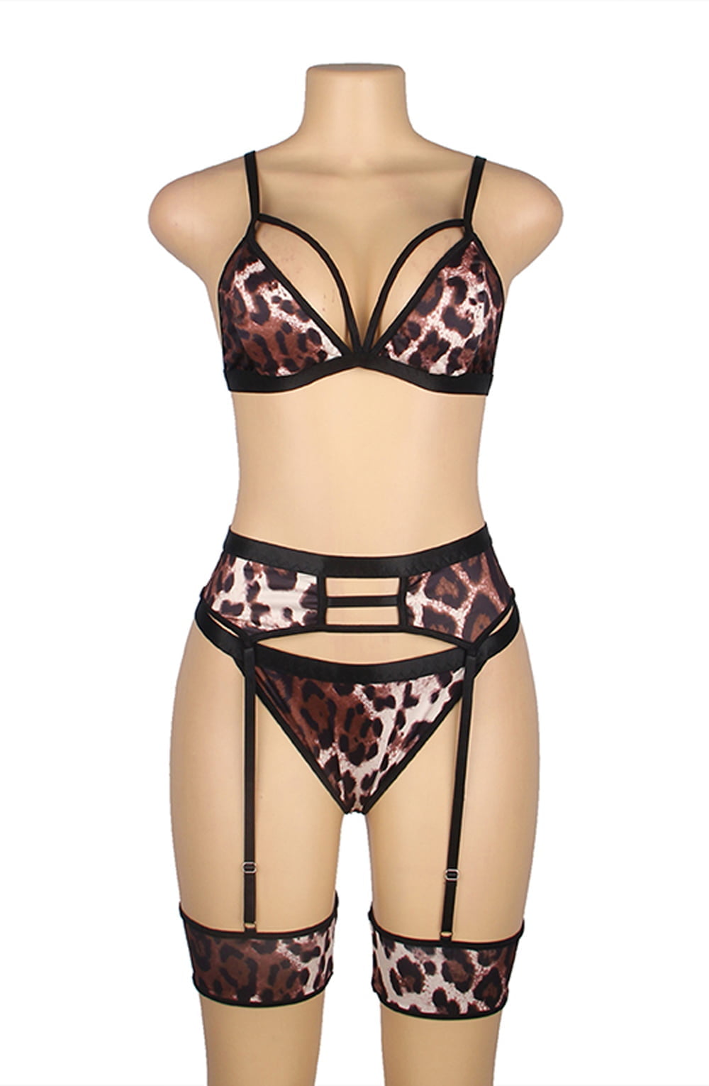 YesX Leopard Print Lingerie Set