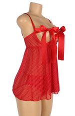 YesX Red Polka Dot Babydoll Set