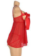 YesX Red Polka Dot Babydoll Set