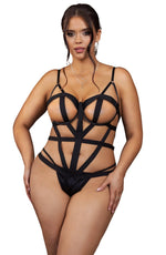 YesX Plus Size Bodysuit Black