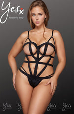 YesX Plus Size Bodysuit Black