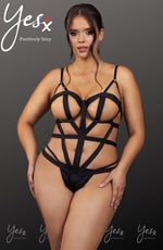 YesX Plus Size Bodysuit Black