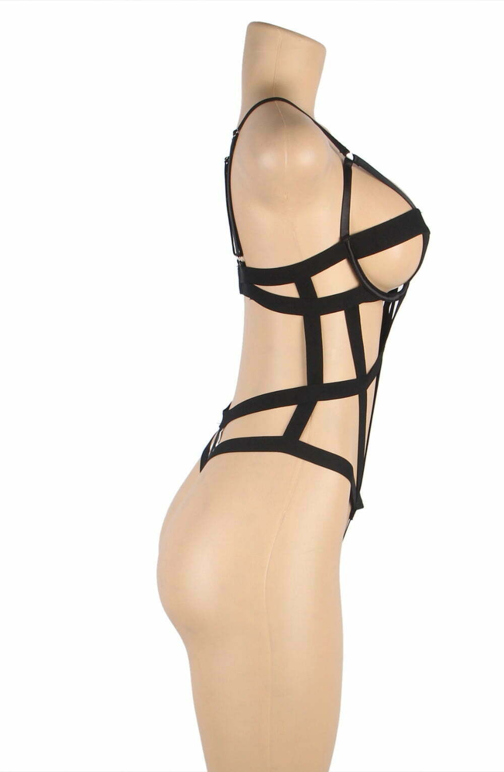 YesX Plus Size Bodysuit Black