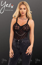 YesX Chain Bodysuit Black