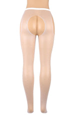 YesX Sparkly Fishnet Crotchless Tights Black