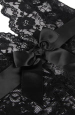 YesX Black Lace Ruffle Mesh Teddy