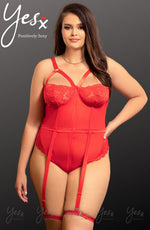 YesX Red Lace Bodysuit