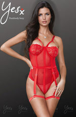 YesX Red Lace Bodysuit