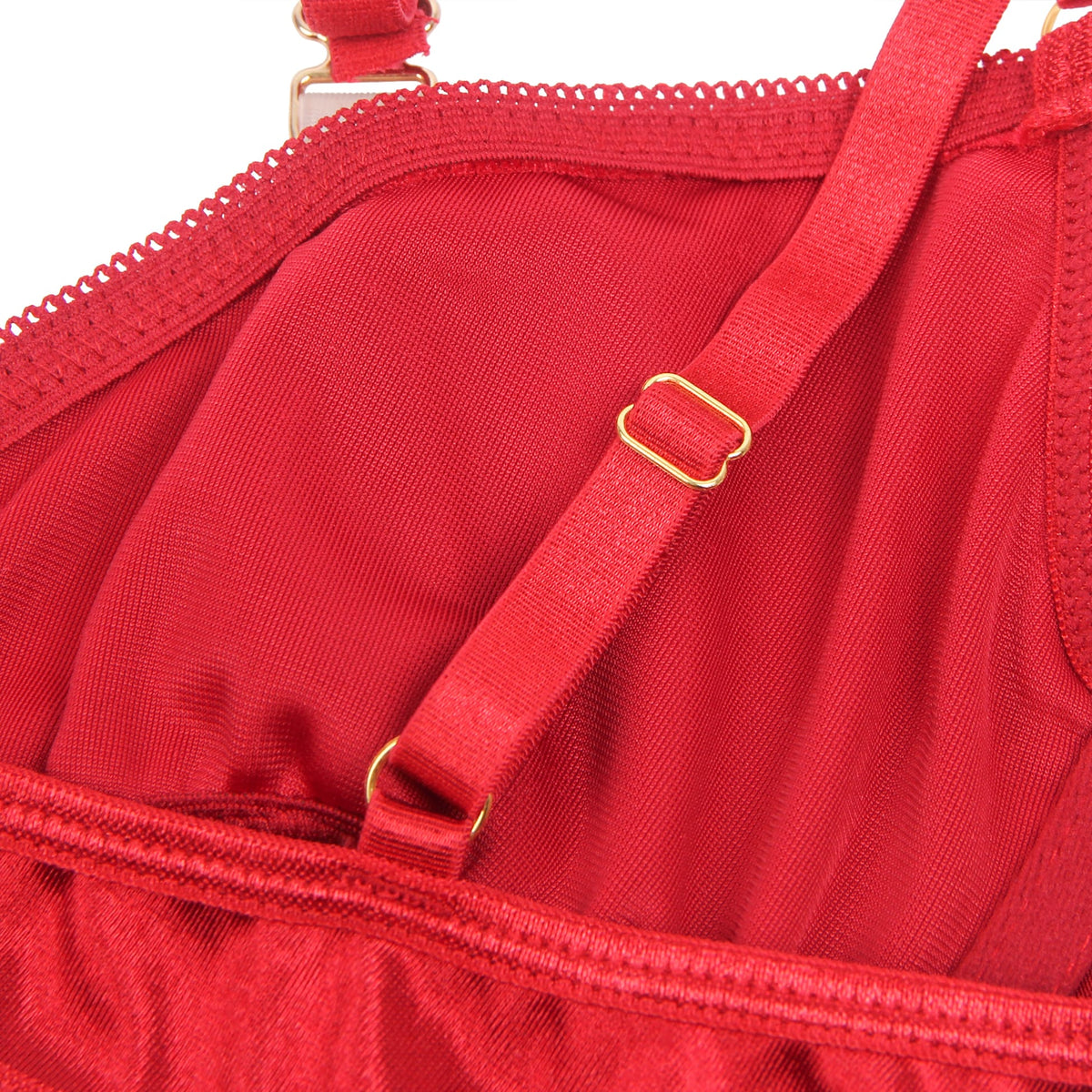 YesX Hollow Cut Halter Bra Lingerie Set Red