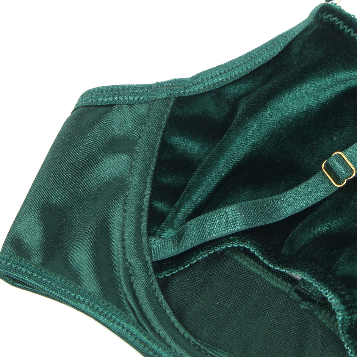 YesX Hollow Cut Halter Bra Lingerie Set Green