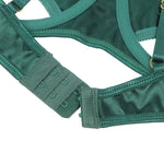 YesX Hollow Cut Halter Bra Lingerie Set Green
