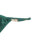 YesX Plus Size Hollow Cut Halter Bra Lingerie Set Green