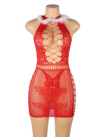 YesX Christmas Sexy Bodystocking Dress One Size Red