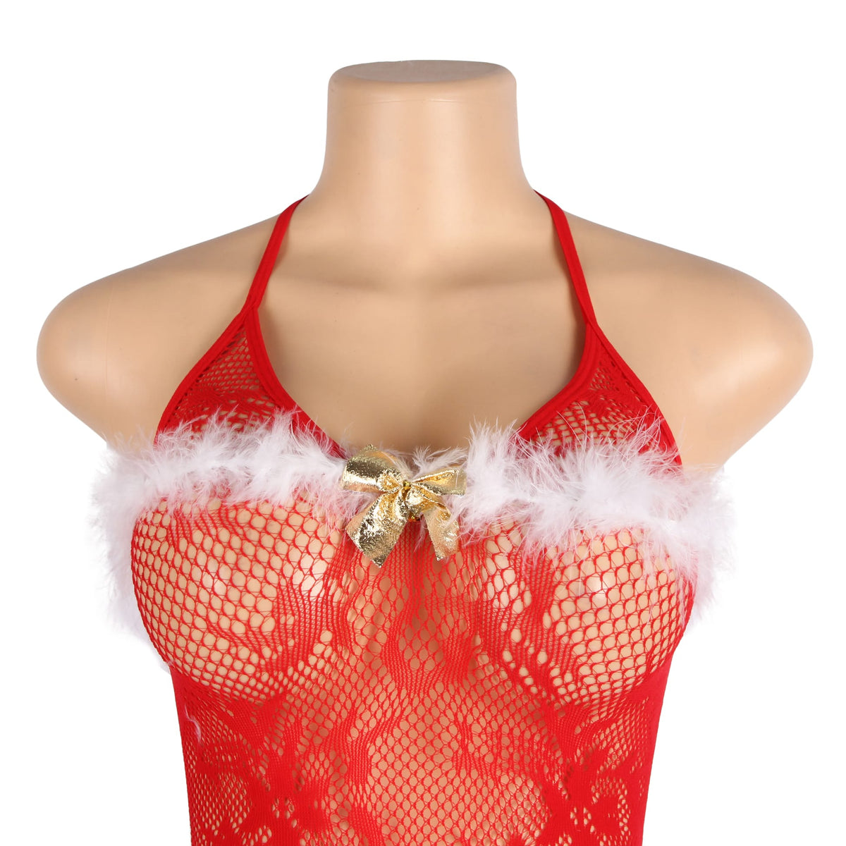 YesX Christmas Sexy Bodystocking One Size Red