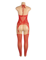 YesX Christmas Sexy Bodystocking One Size Red