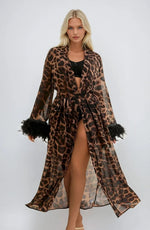 YesX Leopard Print Sheer Robe