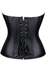 YesX Leather-Look Zip-Up Corset Adjustable Lace-Up Back Up to 4XL Black