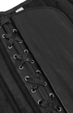 YesX Leather-Look Zip-Up Corset Adjustable Lace-Up Back Up to 4XL Black