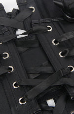 YesX Leather-Look Corset-Inspired Crop Top Black Up to 6XL