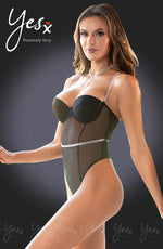 YesX Sheer Bodysuit Black