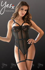YesX Lace Bodysuit Black