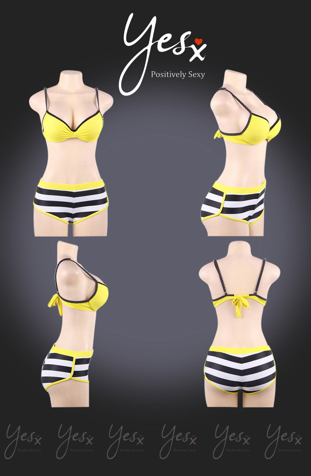 YesX Bikini 3 Piece Set Yellow