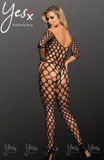 YesX Holey Bodystocking Black One Size