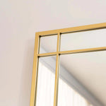 Aimi - Full Length Gold Metal Rectangle Window Mirror - 180cm x 105cm.