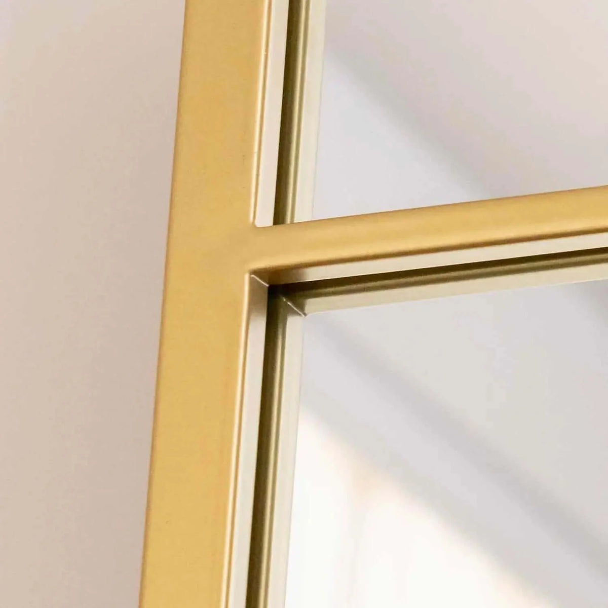 Aimi - Full Length Gold Metal Rectangle Window Mirror - 180cm x 105cm.