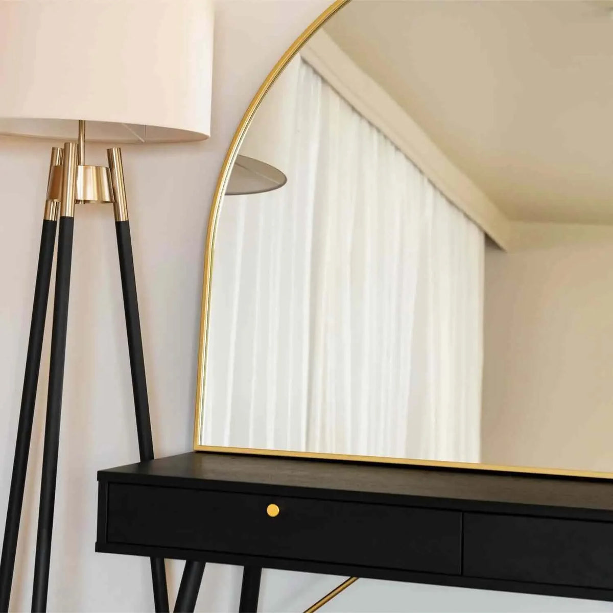 Akiko- Gold Metal Arched Mirror - 95cm x 120cm