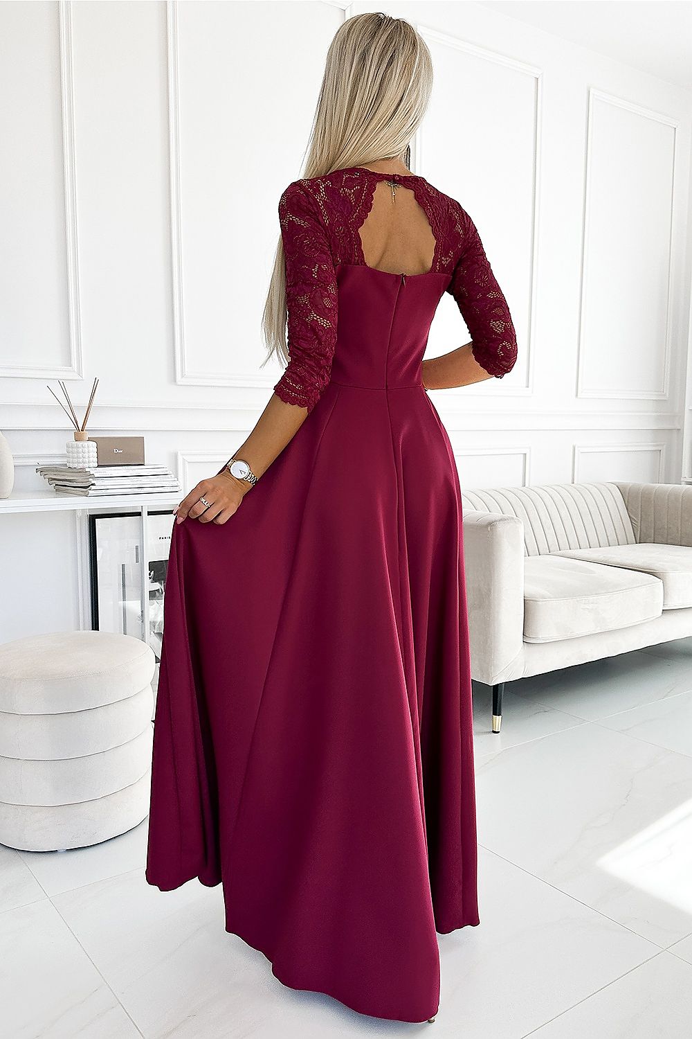 Numoco Amber Long Maxi Occasion Lace Top Dress | 10 Colours