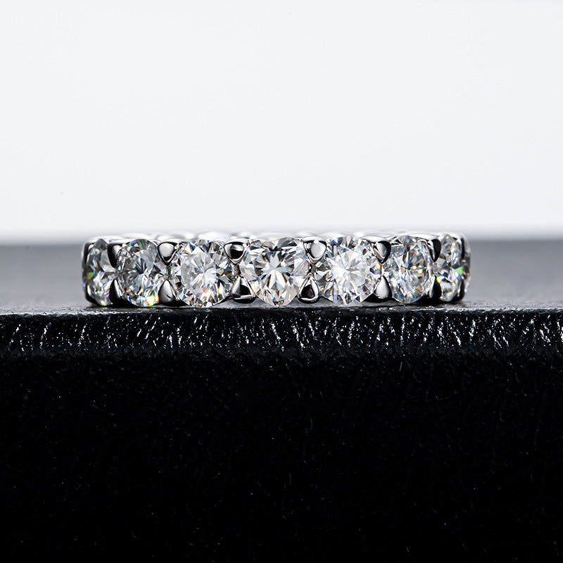 Anastasia Sterling Silver Full Moissanite Heart Ring