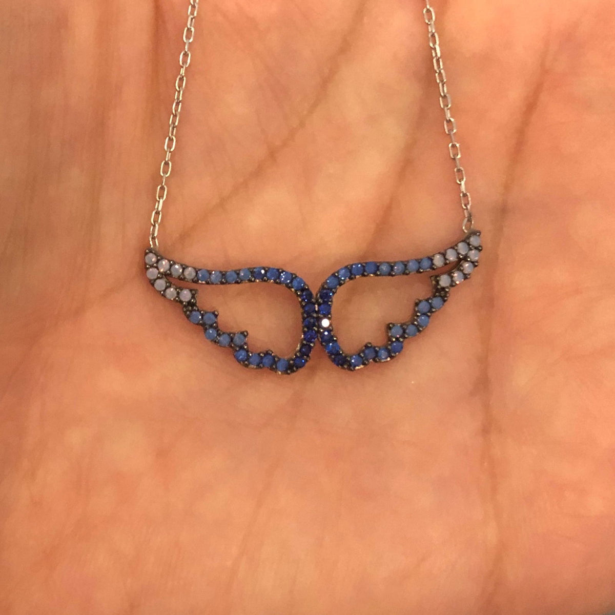 Angel Wings Necklace Blue