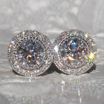 Anouska Moissanite Ear Studs Large Full Diamond