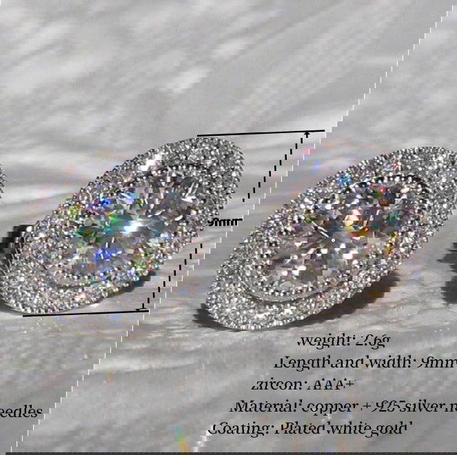 Anouska Moissanite Ear Studs Large Full Diamond