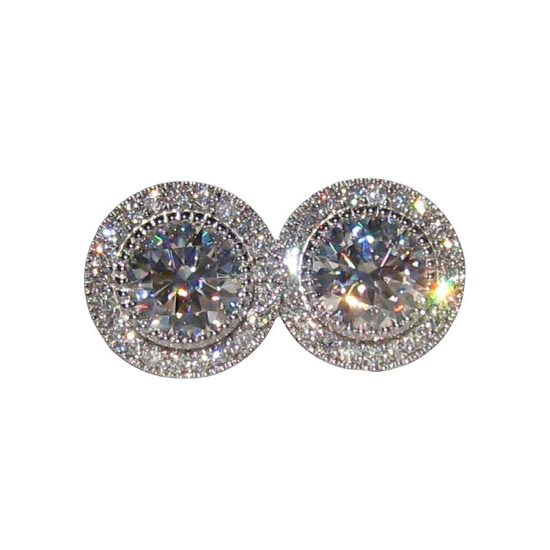 Anouska Moissanite Ear Studs Large Full Diamond